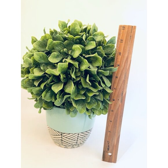 Artificial Boxwood Topiary Plant in Ceramic Pot 12” Indoor Home Office Boho - Picture 2 of 4